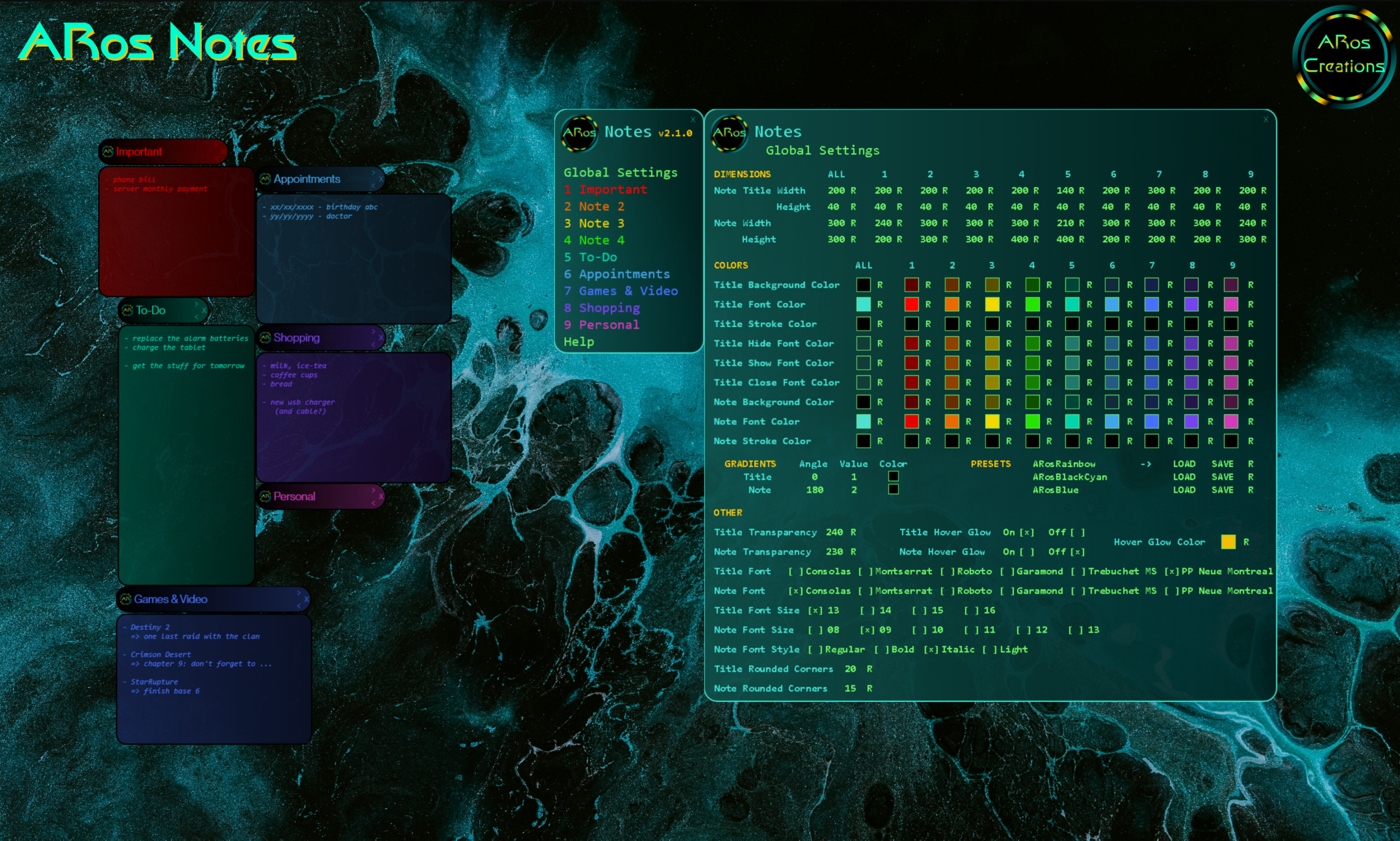 LATEST: ARos-Notes